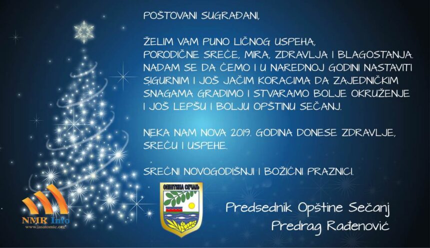 Novogodišnja čestitka predsednika opštine Sečanj