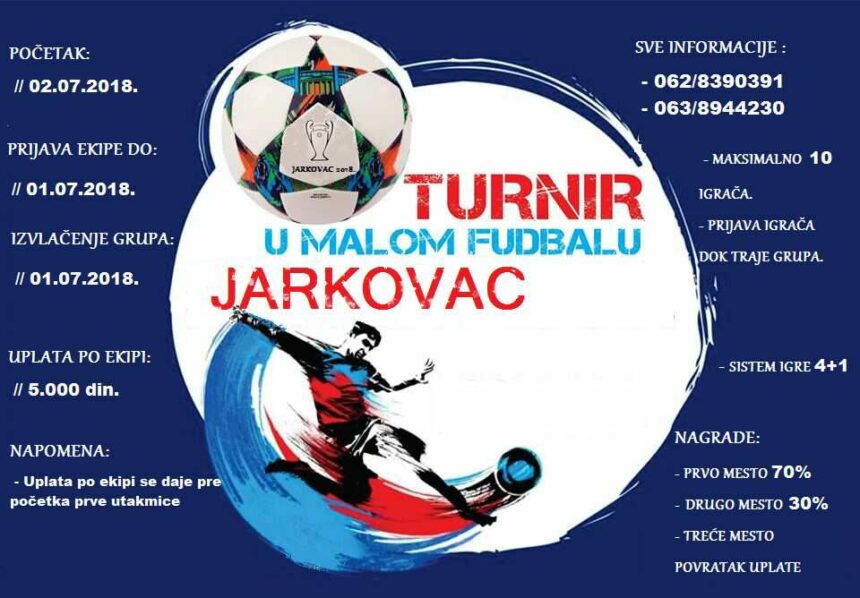 Jarkovčani organizuju turnir u malom fudbalu
