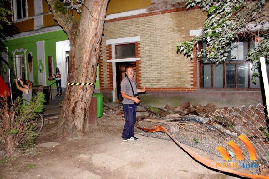 rusi_se_zgrada_01 Jaša Tomić: Srušio se veliki deo simsa zgrade starog hotela