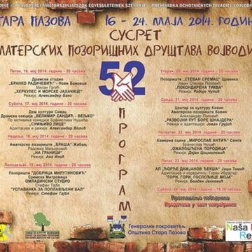 * 52. SUSRET AMATERSKIH POZORIŠTA VOJVODINE SE PREKIDA