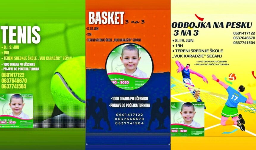 Humanitarni sportski turniri za Matijin život u Sečnju